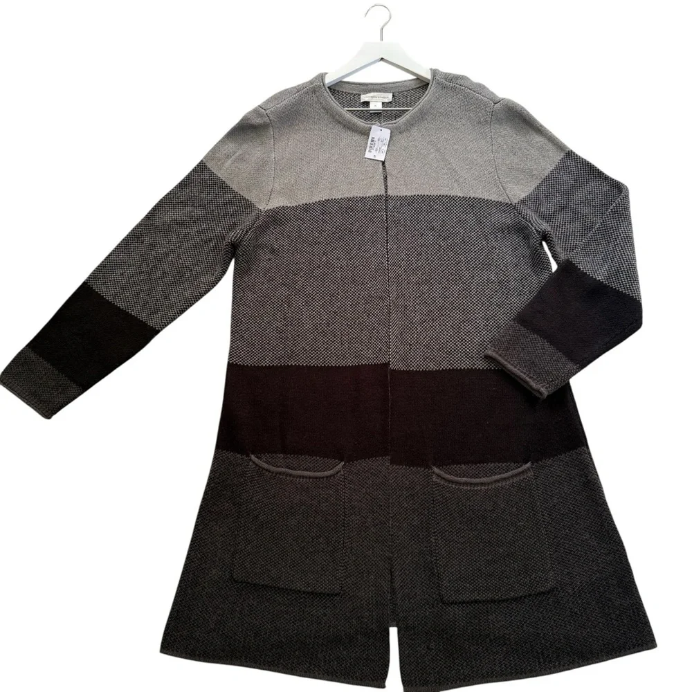 NWT Christopher & Banks Women’s Open Front Long Knit Cardigan Sweater Size XL